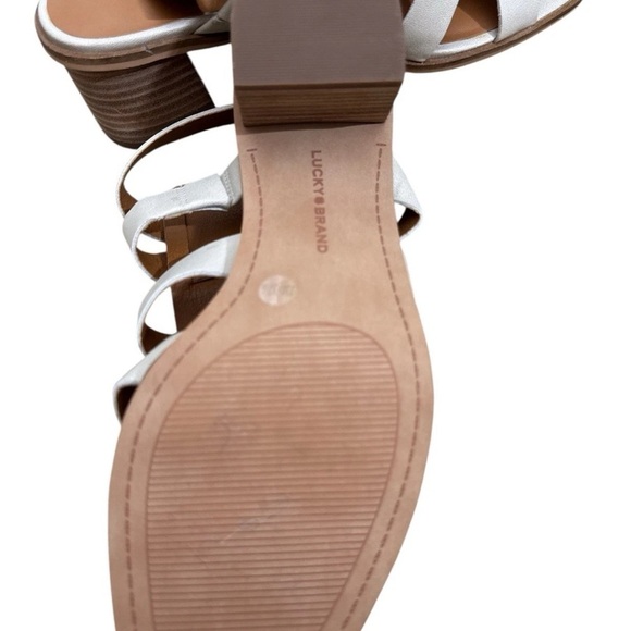 Lucky Brand Light Cream and Brown Gladiator Sandals Size 7 - Picture 6 of 7